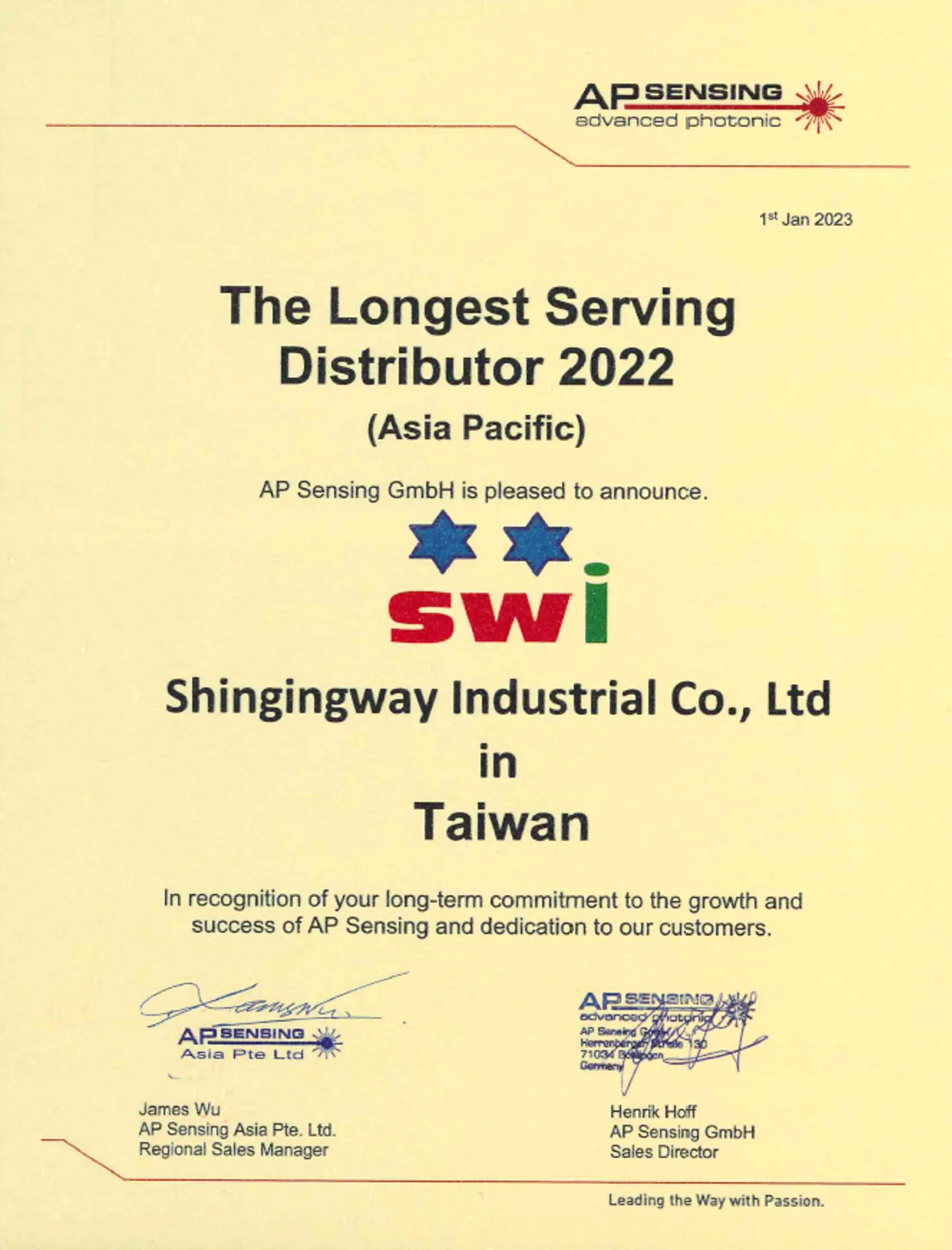 AP Sensing-The Longest Serving Distributor 2022_0